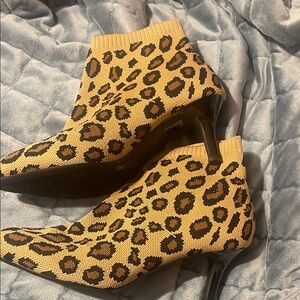 Alex Marie Leopard Print Ankle Booties